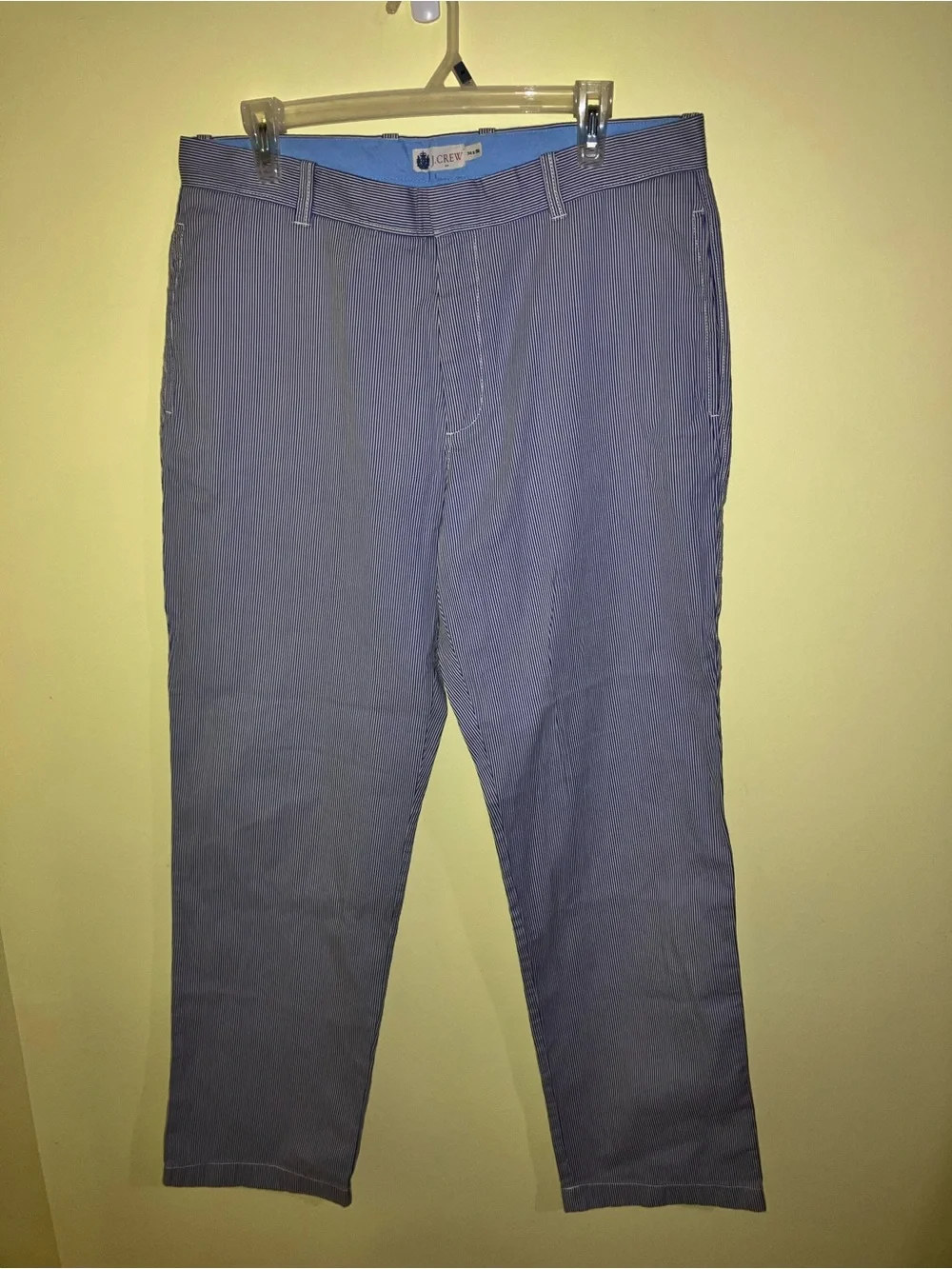 J Crew Vintage Seersucker Pants Trousers Mens 34 X  32 Striped Oarsman JCREW